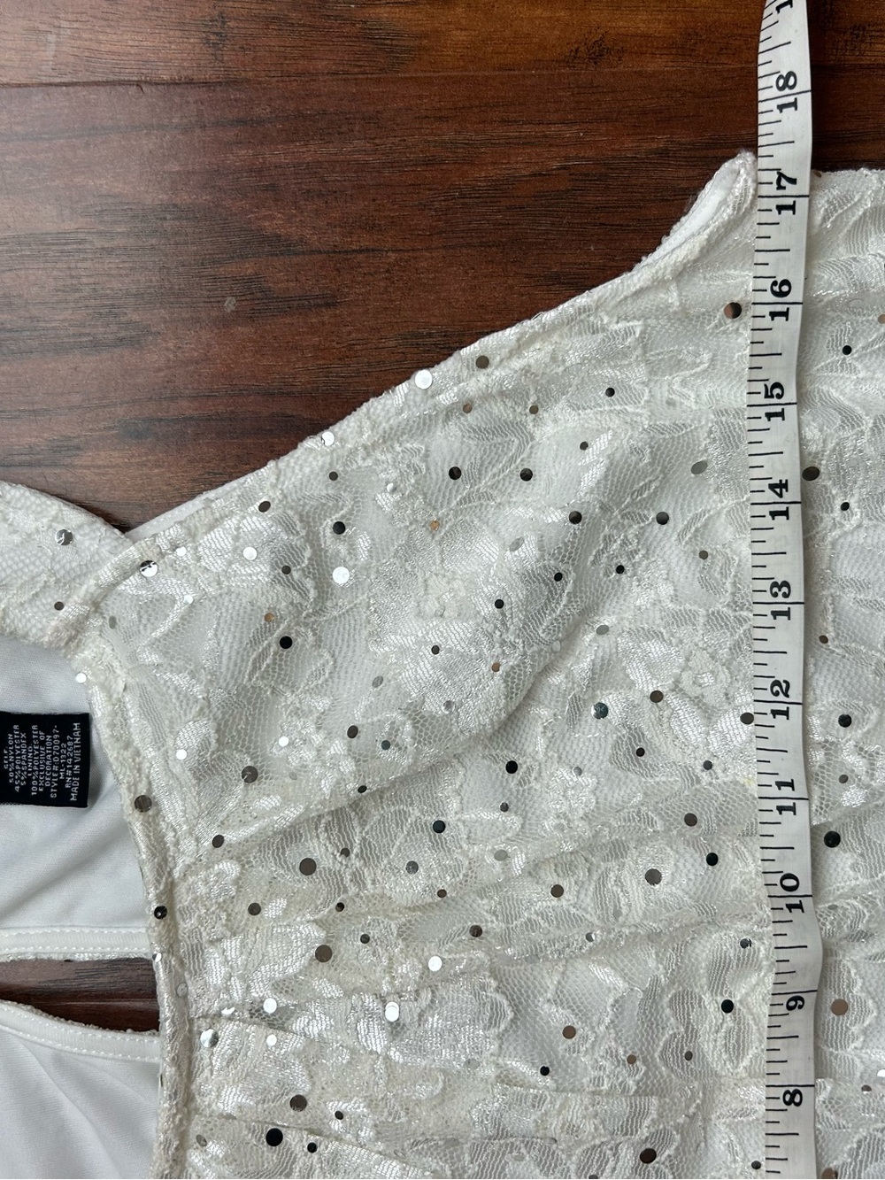Sleeveless Lace Halter-Style Maxi Dress with Sequins Fairy Whimsical Cottagecore - Picture 4 of 13
